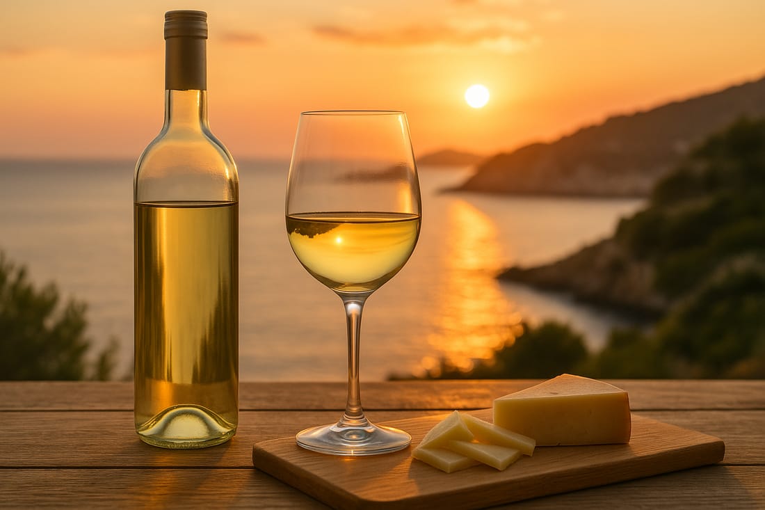 Wine at sunset